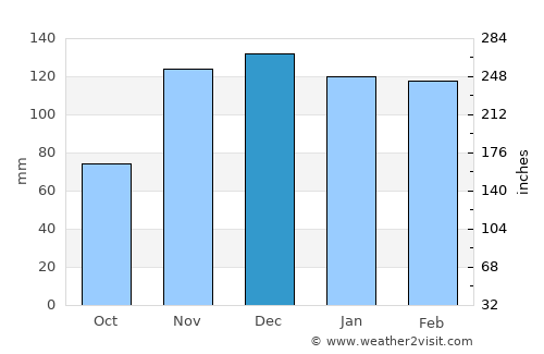 Bolivar average rain in December