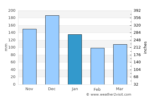 Bom Jesus da Lapa average rain in January