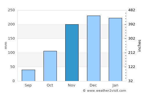 Bom Jesus do Galho average rain in November