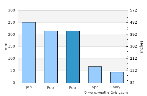 Bom Jesus dos Perdões average rain in February