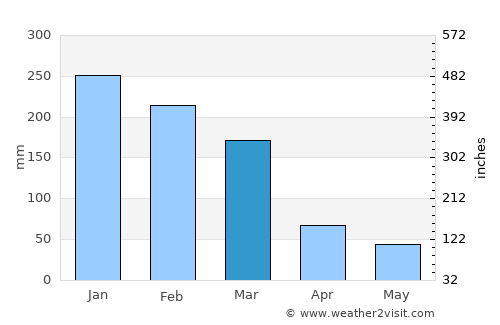Bom Jesus dos Perdões average rain in March