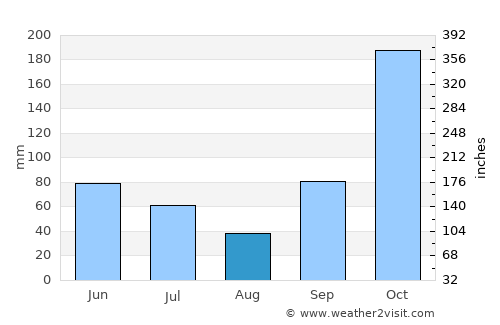 Bondowoso average rain in August