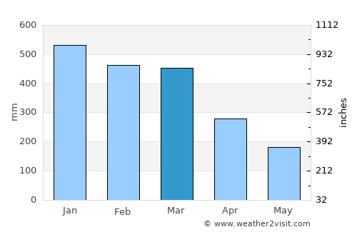 Bondowoso average rain in March