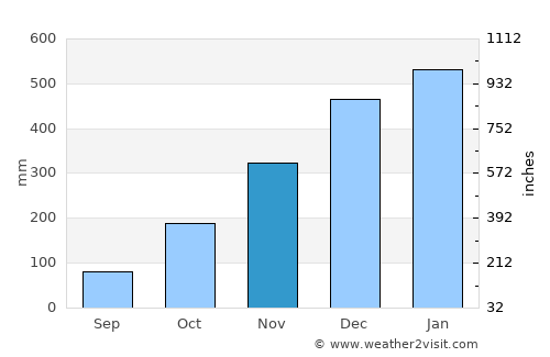 Bondowoso average rain in November