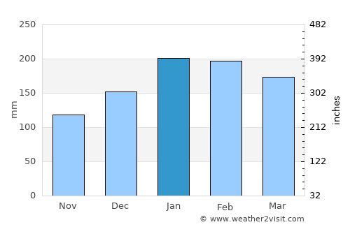 Bongaree average rain in January