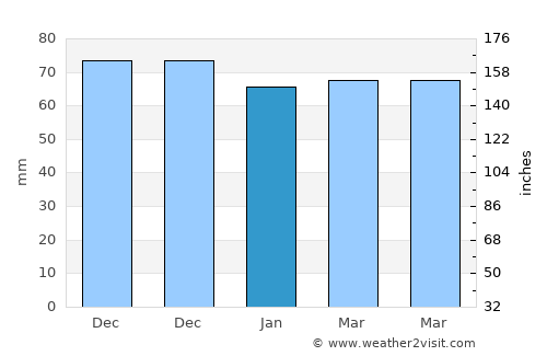 Bonheiden average rain in January