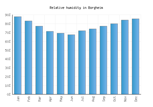 Borgheim relative humidity averages