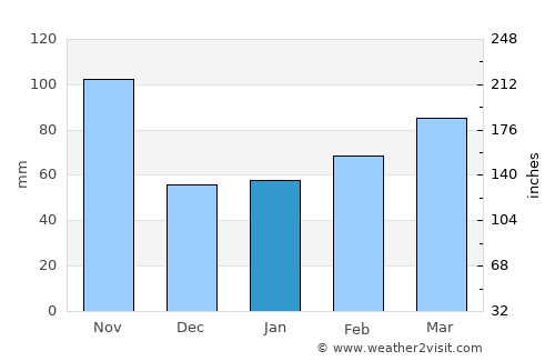 Borgomanero average rain in January