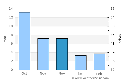 Bornuur average rain in November