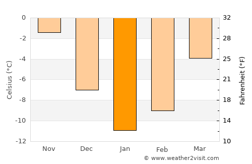 Borovichi average temperature in January