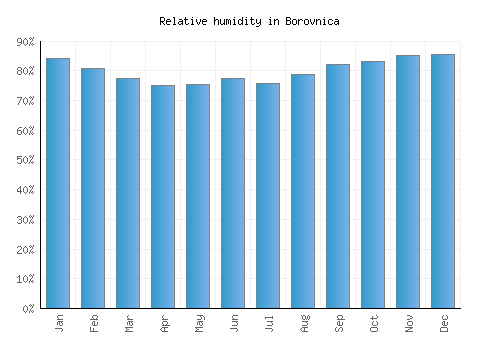 Borovnica relative humidity averages