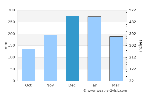 Botelhos average rain in December