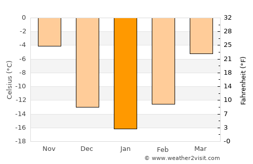 Bottineau average temperature in January