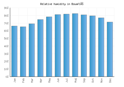 Bouaflé relative humidity averages