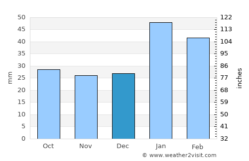 Bourke average rain in December