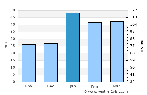 Bourke average rain in January
