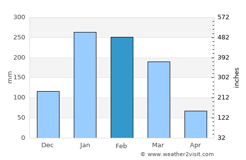 Bowen average rain in February
