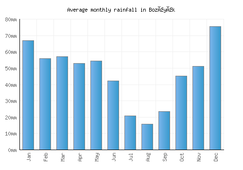 Bozüyük monthly rainfall chart (mm)