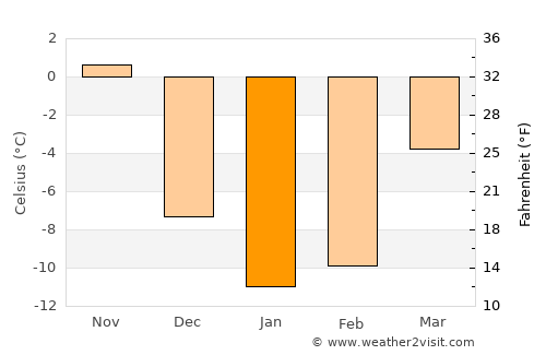Bracebridge average temperature in January