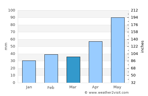 Brady average rain in March