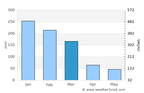 Bragança Paulista average rain in March