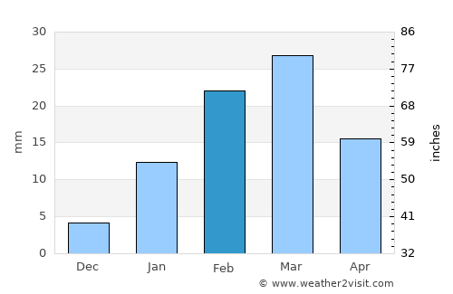 Brājarājnagar average rain in February