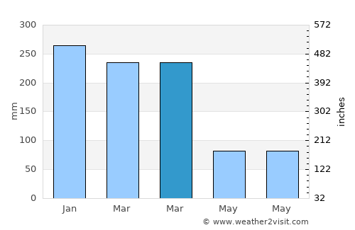 Brasiléia average rain in March