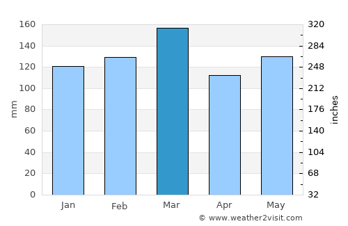 Brevard average rain in March