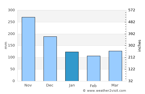 Briceño average rain in January