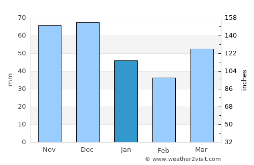 Bridport average rain in January