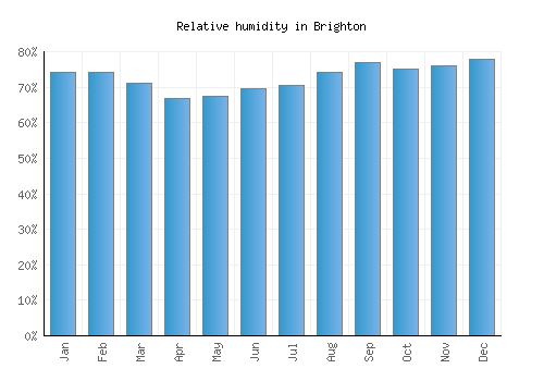 Brighton relative humidity averages