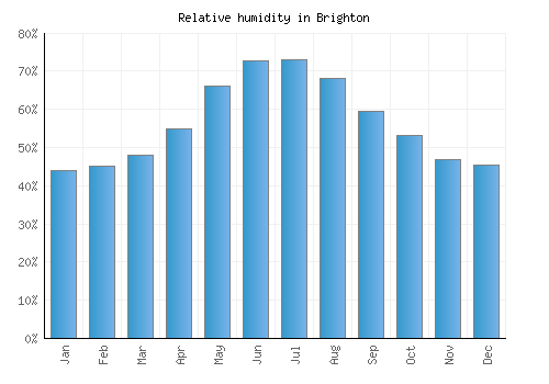 Brighton relative humidity averages