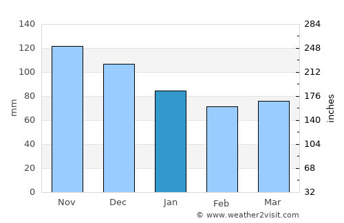 Brodarica average rain in January