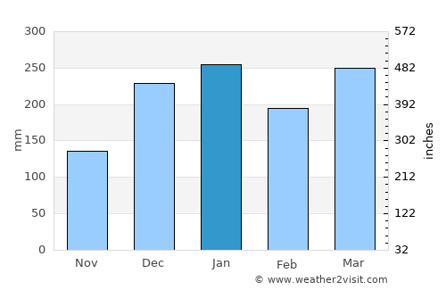 Brondong average rain in January