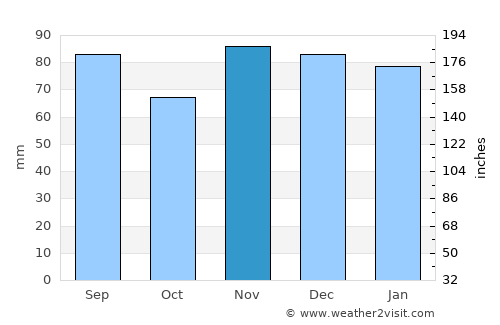 Brooksville average rain in November