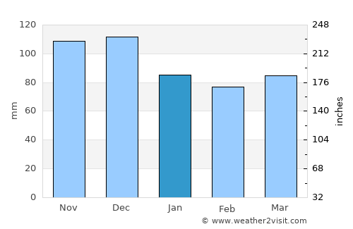 Brownsburg-Chatham average rain in January