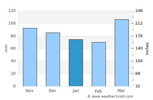 Brownstown average rain in January