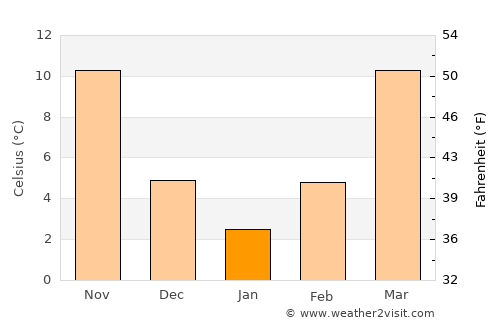 Brownsville average temperature in January