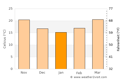 Brownsville average temperature in January