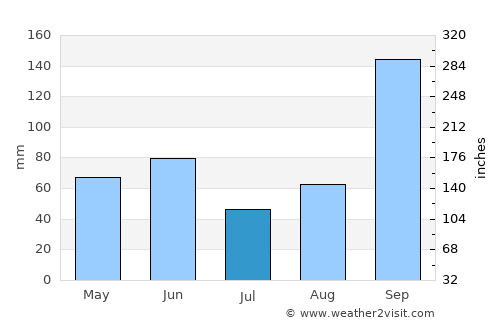 Brownsville average rain in July