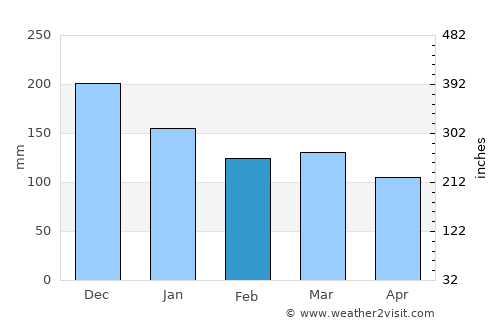Bruhagen average rain in February