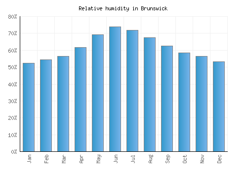Brunswick relative humidity averages