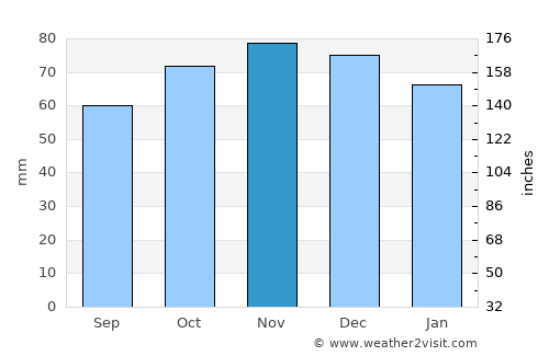 Brussels average rain in November