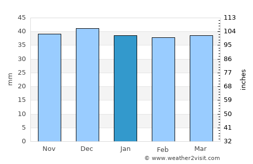 Brusturoasa average rain in January