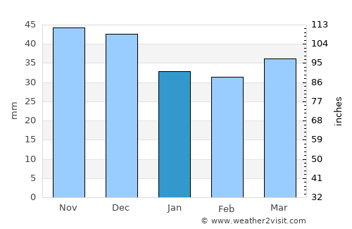 Brzozów average rain in January