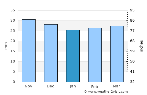 Bucecea average rain in January