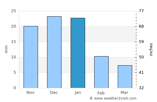 Bucerías average rain in January