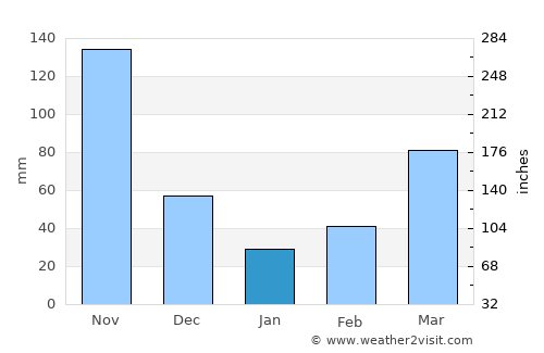 Buchanan average rain in January