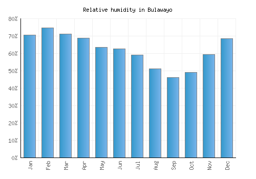 Bulawayo relative humidity averages