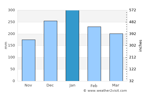 Bungtiang Barat average rain in January